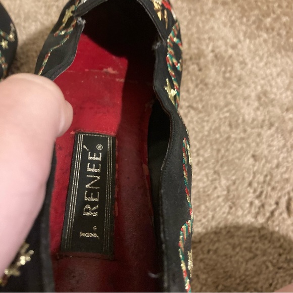 Vintage J. Renee Embroidered Cowboy Western Santa Christmas Flats - Picture 5 of 6